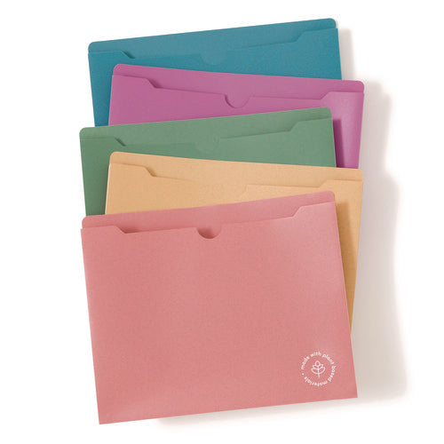 U-eco Poly File Jackets, Straight Tab, Letter Size, Assorted, 10/pack