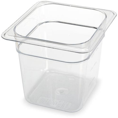 Storplus Polycarbonate Food Pan, 2.5 Qt, 6.38 X 6.75 X 6, Clear, Plastic