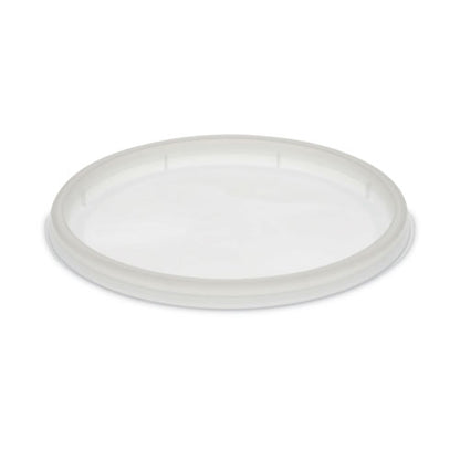 Newspring Delitainer Microwavable Container Lid, Recessed, 4.55" Diameter X 0.4" H, Translucent, Plastic, 480/carton