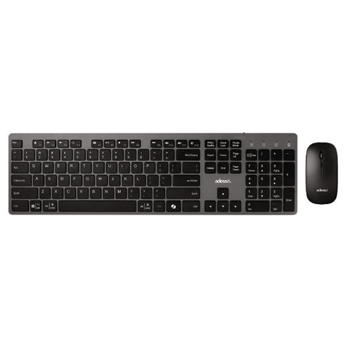 Wkb-7300 Wireless Keyboard And Mouse, 2.4 Ghz Frequency/30 Ft Wireless Range, Gray/black