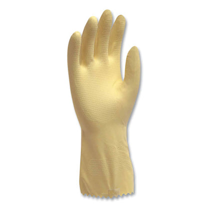 Pro L6500 Series Flock-lined Latex Gloves, 12" Long, 15 Mil, Medium, Yellow, 12 Pairs