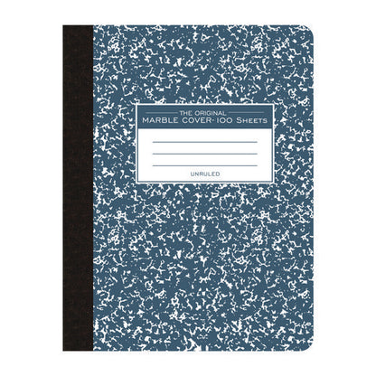 Hardcover Marble Composition Book, Unruled, Blue Marble Cover, (100) 9.75 X 7.5 Sheets