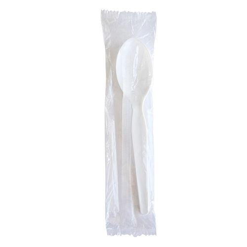 Heavyweight Wrapped Polystyrene Cutlery, Soup Spoon, White, 1,000/carton