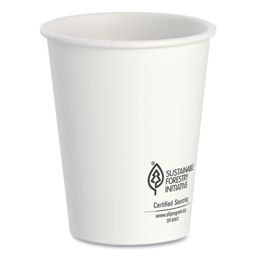 Thermoguard Insulated Paper Hot Cups, 8 Oz, White Sustainable Forest Design, 1,000/carton