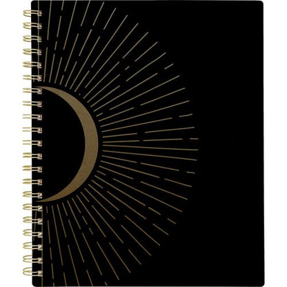 Radiate Weekly/monthly Planner, Stylized Solar-eclipse Artwork, 11 X 9.25, Black/gold Cover, 12-month (jan To Dec): 2025