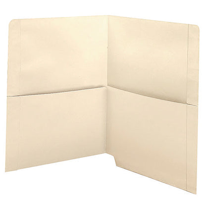 End Tab Folder With Pockets, Straight Tabs, Letter Size, Manila, 50/box