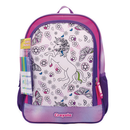 Color-your-own Backpack, Mystical Unicorn, 15 X 5 X 16, Pink/purple