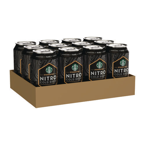 Nitro Cold Brew Coffee, Black Unsweetened, 9.6 Oz Can, 12/carton