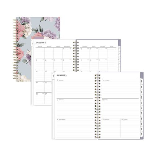 Tula Weekly/monthly Planner, Floral Artwork, 8" X 5", Purple/pink/white Cover, 12-month (jan To Dec): 2025