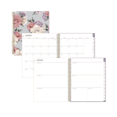 Tula Weekly/monthly Planner, Floral Artwork, 11" X 8.5", Purple/pink/white Cover, 12-month (jan To Dec): 2025