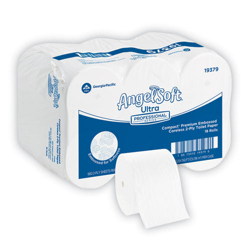 Angel Soft Ps Compact Coreless Premium Bathroom Tissue, 2-ply, White, 660 Sheets/roll, 18/carton