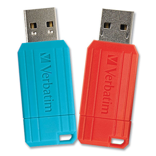 Pinstripe Usb 2.0 Flash Drive, 64 Gb, 2 Assorted Colors