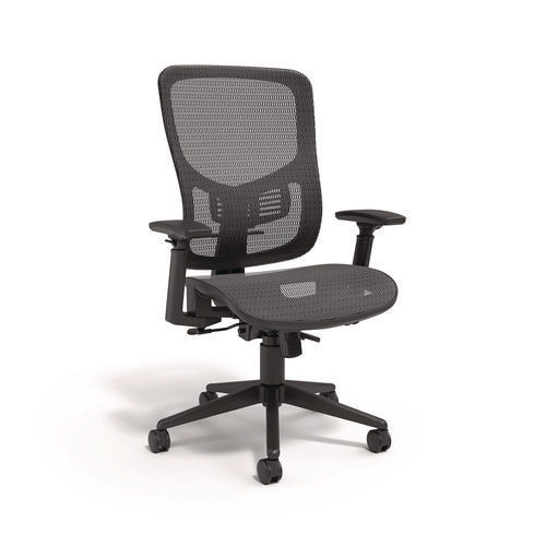 Hollins Ergonomic Mesh Swivel Task Chair, Supports Up To 275 Lb, 18.57 To 22.54 Seat Height, Black Seat/back, Black Base