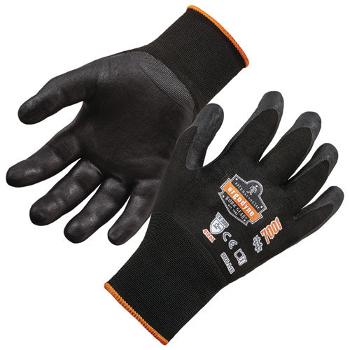 Proflex 7001 Nitrile-coated Gloves, Black, X-small, 12 Pairs