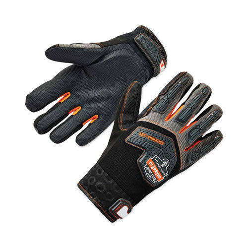 Proflex 9015f(x) Certified Anti-vibration Gloves And Dorsal Protection, Black, Small, Pair