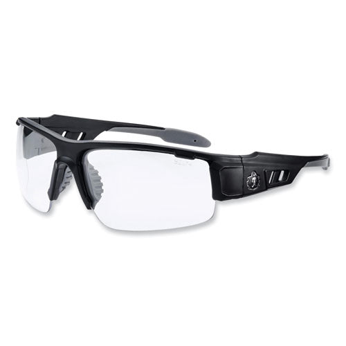 Skullerz Dagr Safety Glasses, Matte Black Nylon Impact Frame, Anti-fog Clear Polycarbonate Lens