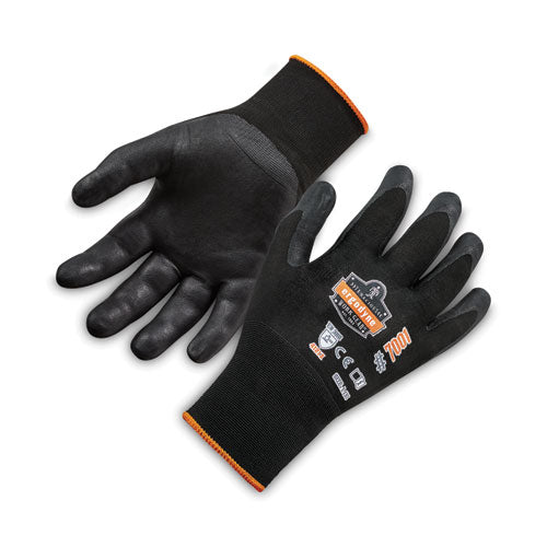 Proflex 7001 Nitrile-coated Gloves, Black, Large, 144 Pairs/pack