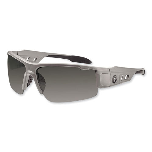 Skullerz Dagr Safety Glasses, Matte Gray Nylon Impact Frame, Polarized Smoke Polycarbonate Lens