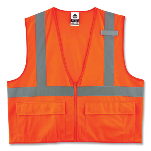 Glowear 8225z Class 2 Standard Solid Vest, Polyester, Orange, 2x-large/3x-large