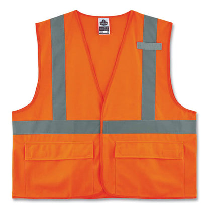 Glowear 8225hl Class 2 Standard Solid Hook And Loop Vest, Polyester, Orange, Small/medium