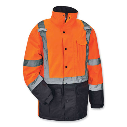 Glowear 8384 Class 3 Hi-vis Quilted Thermal Parka, 4x-large, Orange