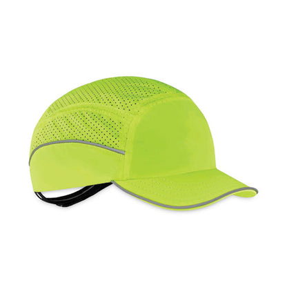 Skullerz 8955 Lightweight Bump Cap Hat, Short Brim Lime