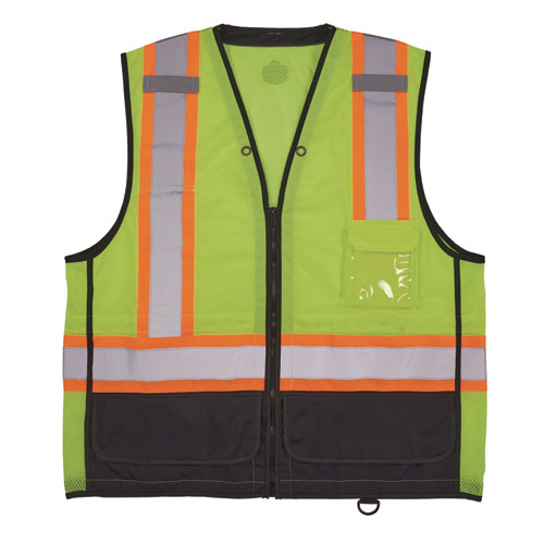 Glowear 8251hdz Class 2 Two-tone Hi-vis Safety Vest, Large To X-large, Lime