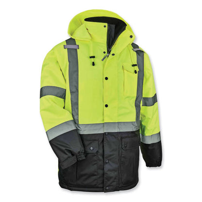 Glowear 8384 Class 3 Hi-vis Quilted Thermal Parka, 5x-large, Lime