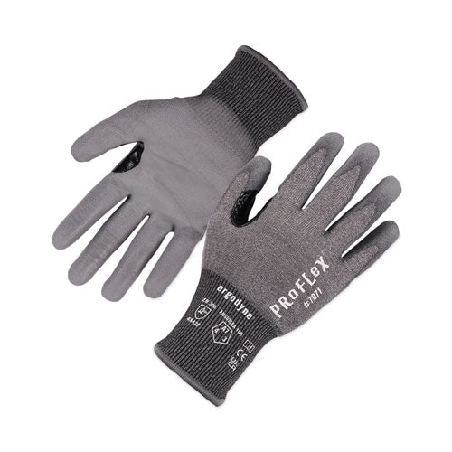 Proflex 7071 Ansi A7 Pu Coated Cr Gloves, Gray, 2x-large, Pair