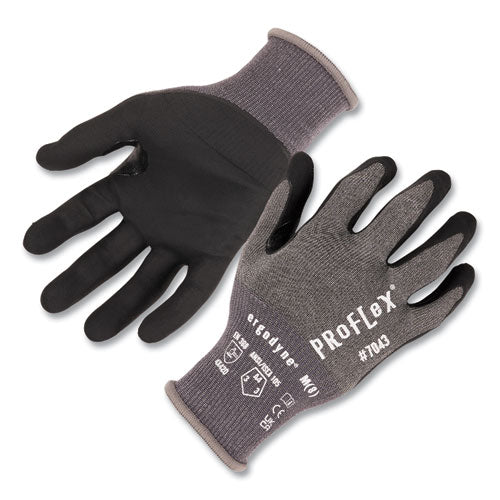 Proflex 7043 Ansi A4 Nitrile Coated Cr Gloves, Gray, X-large, 12 Pairs