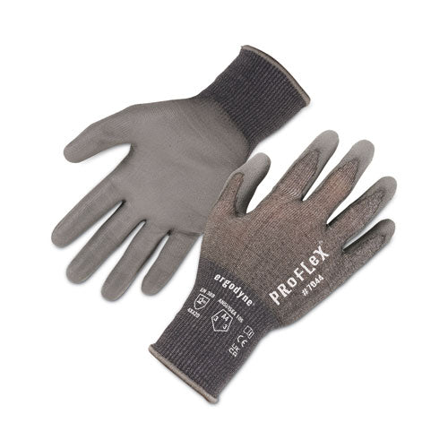 Proflex 7044 Ansi A4 Pu Coated Cr Gloves, Gray, Medium, Pair