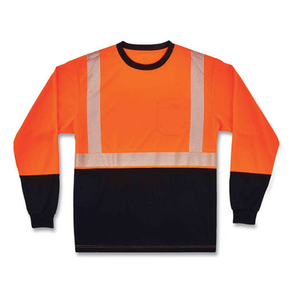 Glowear 8281bk Class 2 Long Sleeve Shirt With Black Bottom, Polyester, Small, Orange