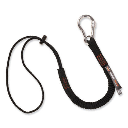 Squids 3105 Tool Lanyard With Aluminum Carabiner + Cinch-loop, 15 Lb Max Working Capacity, 32" To 48" Long, Black, 10/pack