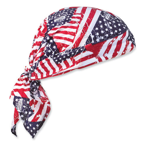 Chill-its 6710 Cooling Embedded Polymers Tie Bandana Triangle Hat, One Size Fits Most, Stars And Stripes