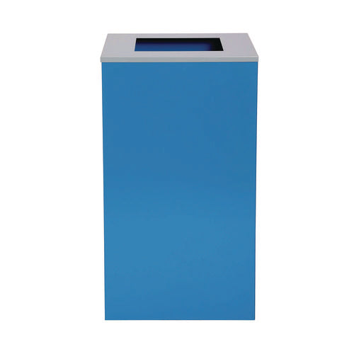 29 Gallon Trash/recycling Cans, Steel, Blue Can With Square Lid