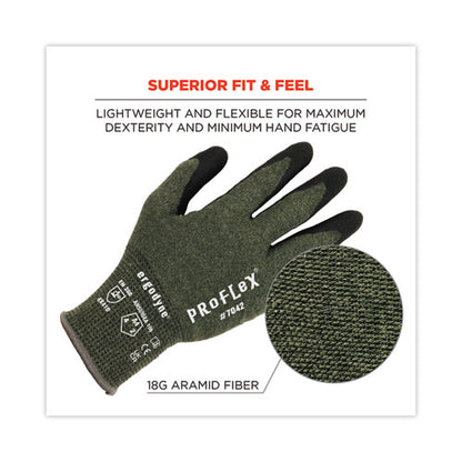 Proflex 7042 Ansi A4 Nitrile-coated Cr Gloves, Green, 2x-large, Pair