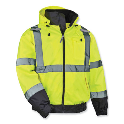 Glowear 8379 Class 3 Hi-vis Fleece Lined Bomber Jacket, Lime, Large