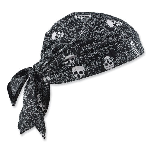 Chill-its 6710ct Cooling Pva Tie Bandana Triangle Hat, One Size Fits Most, Skulls