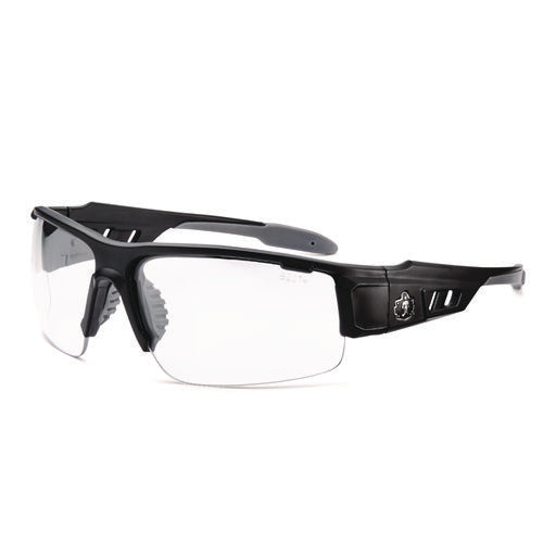 Skullerz Dagr Anti-scratch And Enhanced Anti-fog Safety Glasses, Black Nylon Impact Frame, Clear Polycarbonate Lens