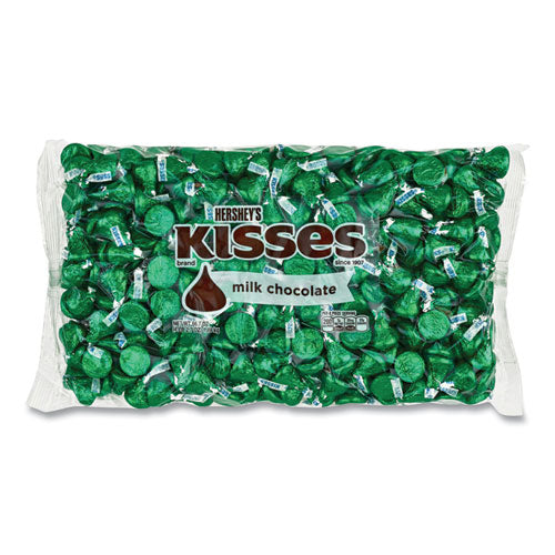 Kisses, Milk Chocolate, Green Wrappers, 66.7 Oz Bag