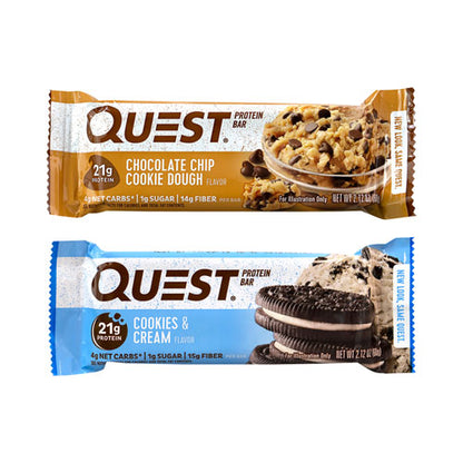 Protein Bar Value Pack, Chocolate Chip Cookie Dough, Cookies And Cream, 2.12 Oz Bar, 14/carton