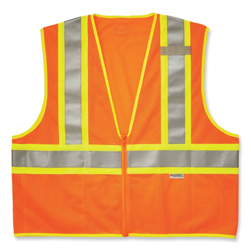 Glowear 8230z Class 2 Two-tone Mesh Zipper Vest, Polyester, 4x-large/5x-large, Orange