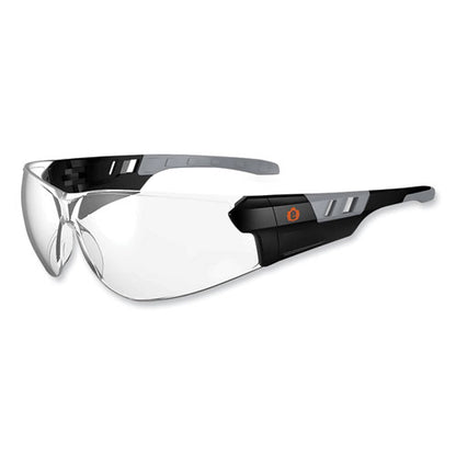 Skullerz Saga Frameless Safety Glasses, Black Nylon Impact Frame, Anti-fog Clear Polycarbonate Lens