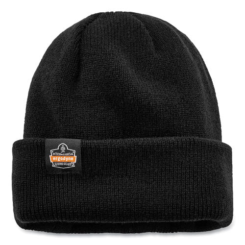 N-ferno 6811z Rib Knit Hat With Zipper For Bump Cap Insert, One Size Fits Most, Black