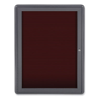 Enclosed Letterboard, 24.13" X 33.75", Burgundy Surface, Powder-coated Gray Aluminum Frame