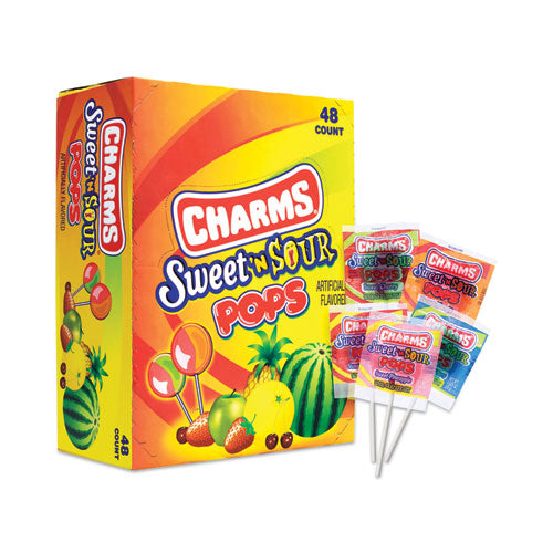 Sweet And Sour Pop, Assorted Flavors, 0.63 Oz, 48/carton