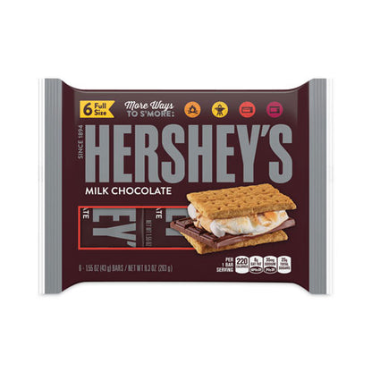 Milk Chocolate Bar, 1.55 Oz Bar, 6 Bars/pack, 2 Packs/box