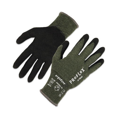 Proflex 7042 Ansi A4 Nitrile-coated Cr Gloves, Green, Medium, 12 Pairs/pack