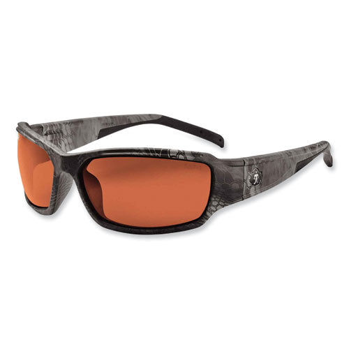 Skullerz Thor Safety Glasses, Kryptek Tyhpon Nylon Impact Frame, Polarized Copper Polycarb Lens