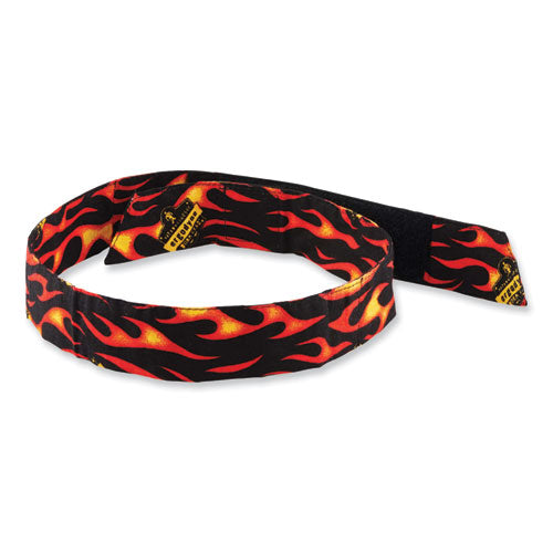 Chill-its 6705 Cooling Embedded Polymers Hook And Loop Bandana Headbnd, One Size Fit Most, Flames